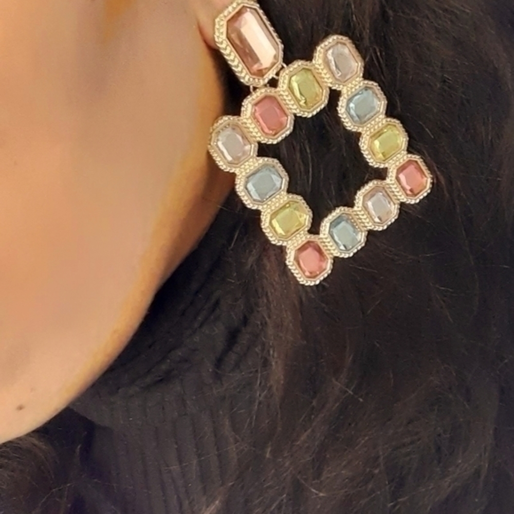Big Body Gem Square Studs